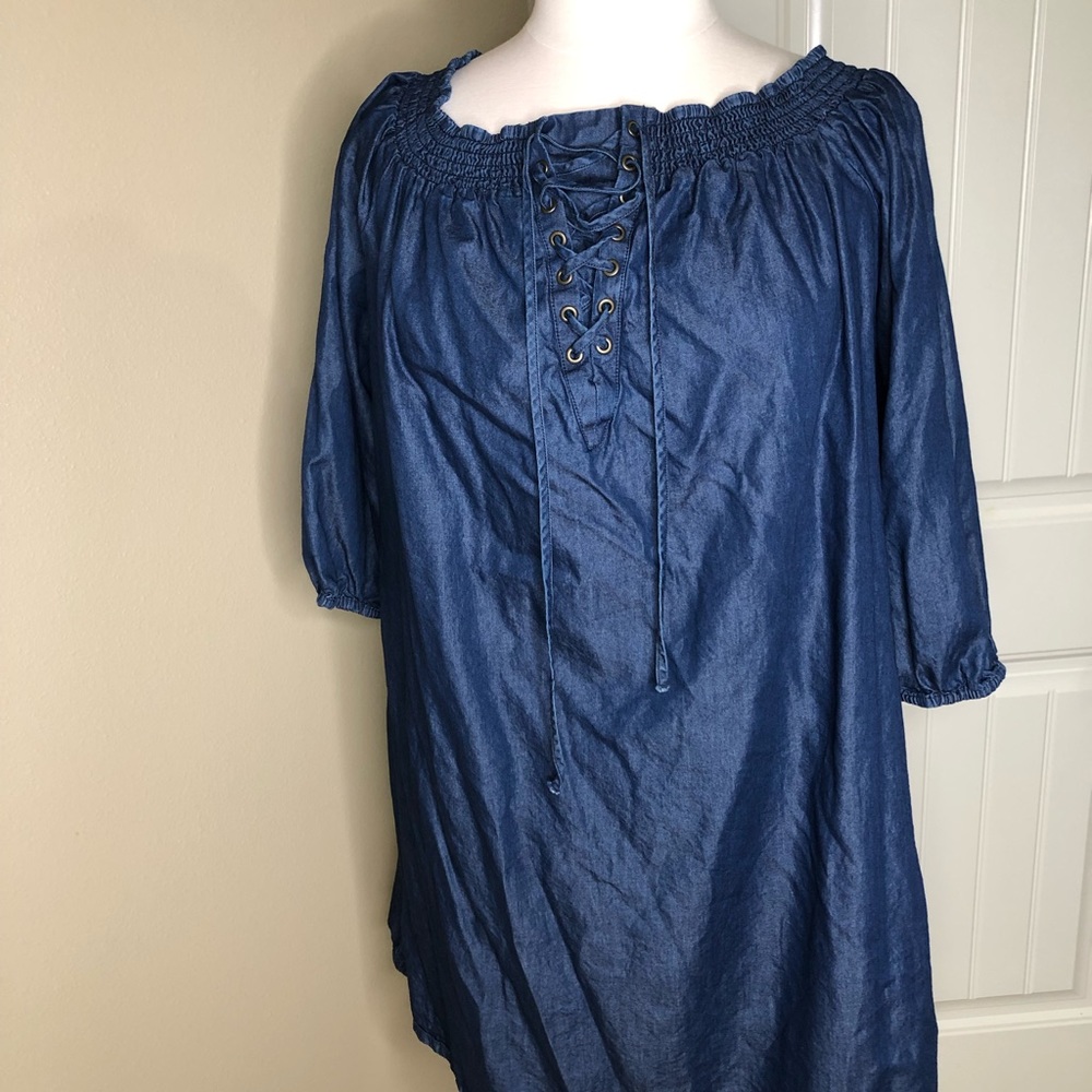 Denim Off Shoulder Dress